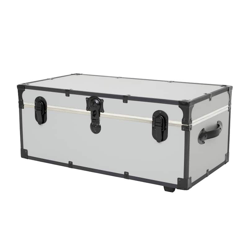 HomeStock Lockable Under Bed Storage Trunk - Heavy Duty Portable Footlocker for College Dorms & Camps with Secure Latch Closure