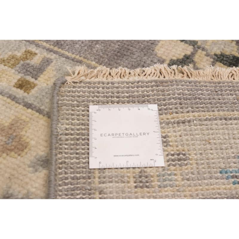 ECARPETGALLERY Hand-knotted Modern Oushak Dark Grey Wool Rug - 8'11 x 11'9