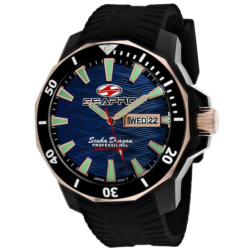 Seapro Men's Scuba Dragon Diver Limited Edition 1000 Meters Blue Dial Watch - SP8322 - 6 (36)