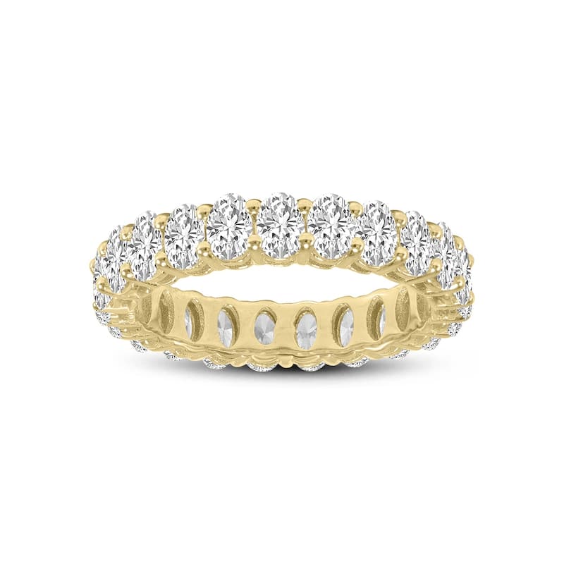 Marquee Jewels Oval Lab Grown Diamond Eternity Band in 14K Yellow Gold (6.80 Carat TW)