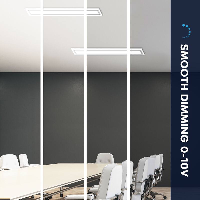 LUXRITE 6x4 FT LED Recessed Panel 18W/28W/40W, 4CCT, Up to 4400 Lumens, Drop Ceiling Lights Dimmable UL Listed 8 Pack