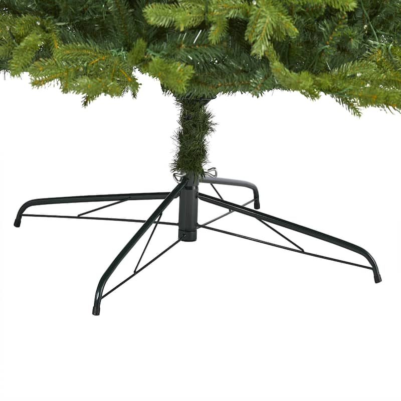 10 Ft Christmas Tree with Lights - Holiday Decor Fir Look Artificial Tree 120 Inch Tall - Green