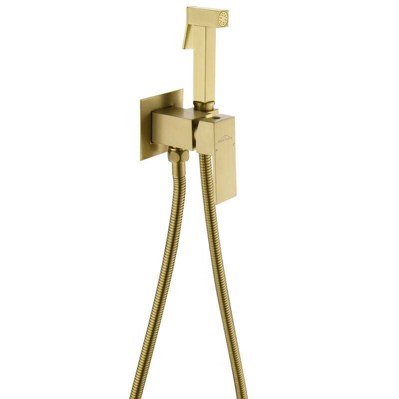 Wall Mount Single-Handle Bidet Faucet with Handle - Gold