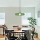 preview thumbnail 4 of 5, Bailey‌ 18 in. 30-Watt 1-Light Clear Green Glass Shade Pendant Light With Integrated LED Light, No Bulbs Included - 18 in