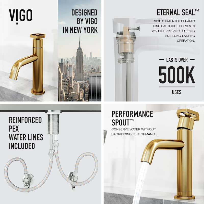 VIGO Ruxton 8" H Single Handle Single Hole Bathroom Faucet
