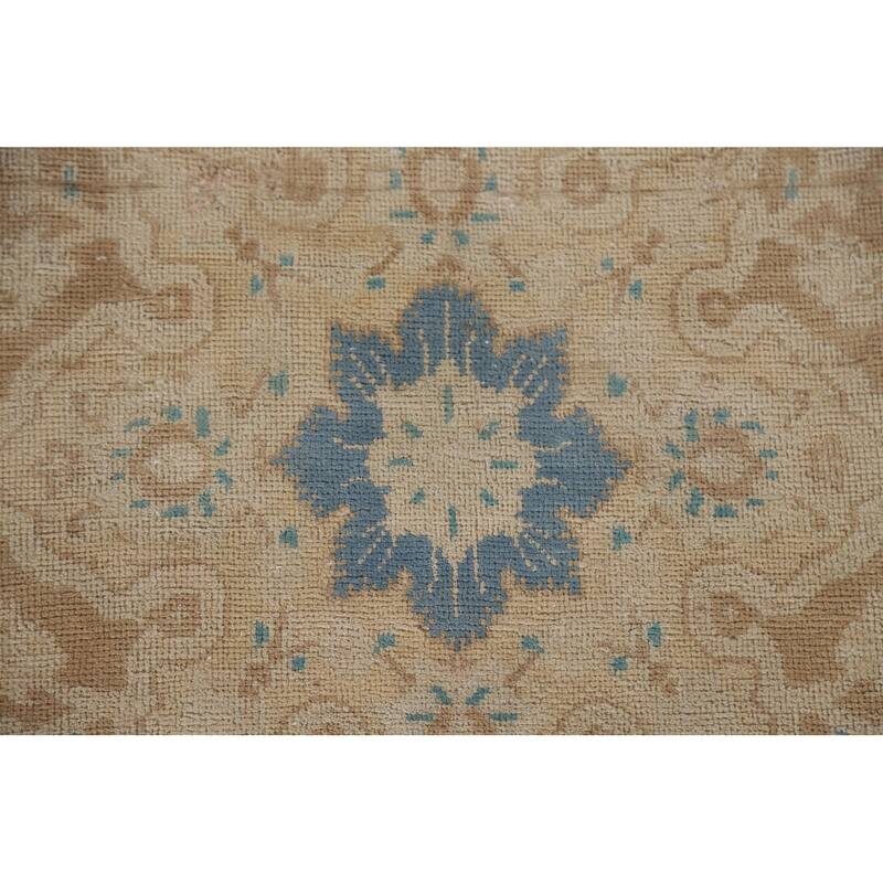 Hand Knotted Oriental 100% Wool Carpet Traditional Floral Brown Mashad Area Rug - 9' 0'' X 6' 0''