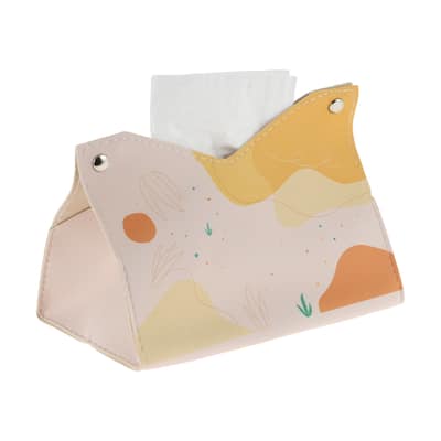 1Pcs Durable Leaves Pattern Tissue Box Cover for Living Room Table Desk Orange