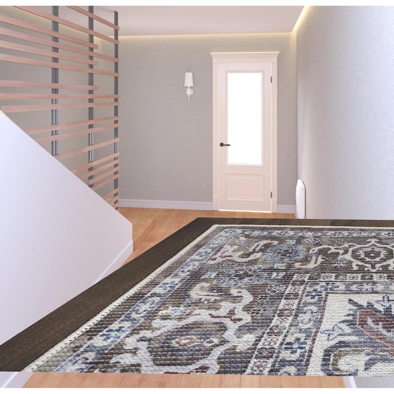 Power Loomed Distressed Floral Area Rug