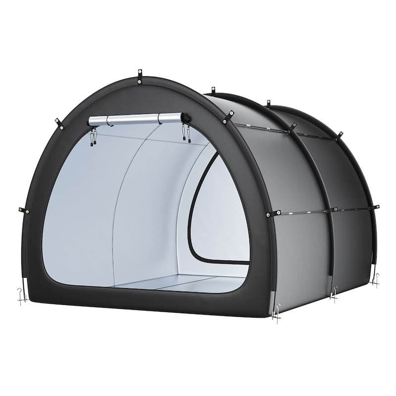Black Outdoor Bike Shed for 5+ Bicycles Waterproof Oxford Fabric Storage Tent with Dual Doors - 67.20" x 84" x 96"