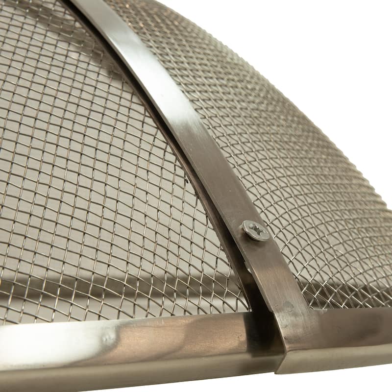 Sunnydaze Round Stainless Steel Fire Pit Spark Screen - 40" Diameter