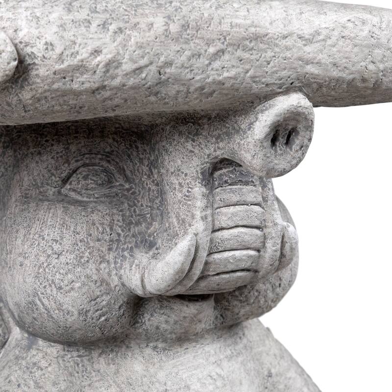 Elephant Outdoor Garden Plant Stand - 12.25" - Gray