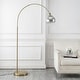 preview thumbnail 4 of 14, Tavira 71" Coastal Vintage Iron LED Floor Lamp, Brass Gold/White by JONATHAN Y