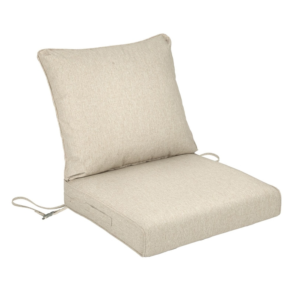 Aoodor Outdoor Deep Seat Cushion Set, Waterproof Patio Furniture Cushions with Adjustable Straps & Removable Cover