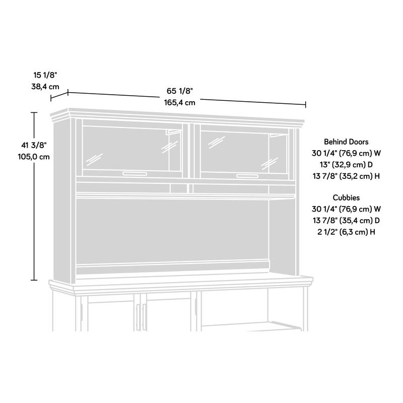 Wood Hutch with Glass Doors