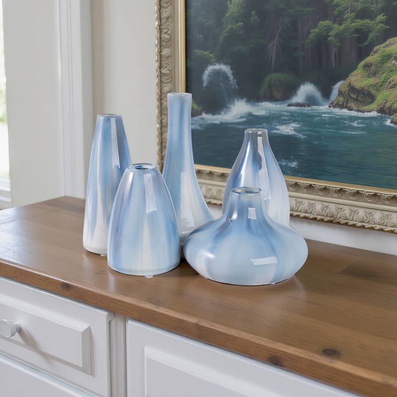 Modern Ceramic Coastal Inspired Vases with Sculptural Twisted Design