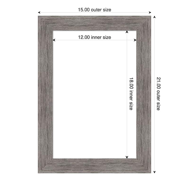 Amanti Art Pinstripe Plank Grey Narrow Framed Dry Erase Magnetic Board - 15 x 21 in