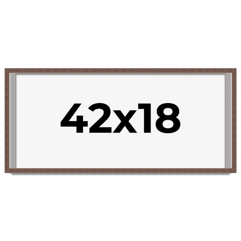42x18 Shadow Box Frame Brown | 1.125 inches Deep Real Wood Rustic