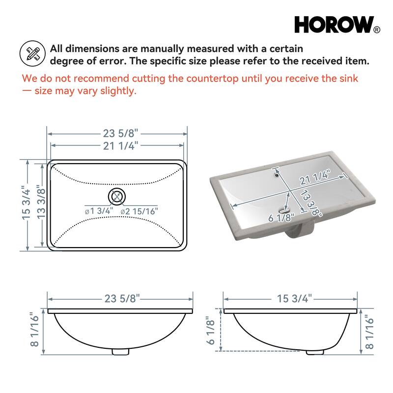 ClarityPure 23.62 in. x 15.75 in. Undermount Bathroom Sink in White Ceramic with Overflow Drain