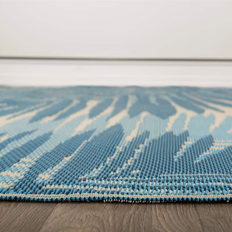 Tropical Floral Reversible Plastic Outdoor Rugs