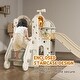 preview thumbnail 3 of 7, 7-in-1 Toddler Slide Playset, with Ring Toss, Basketball Hoop, Telescope, Playground with Climber, Storage Space, Crawl Tunnel
