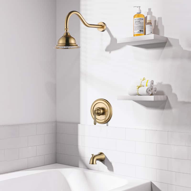 WOWOW Single Handle 1-Spray Tub and Shower Faucet with Valve Included