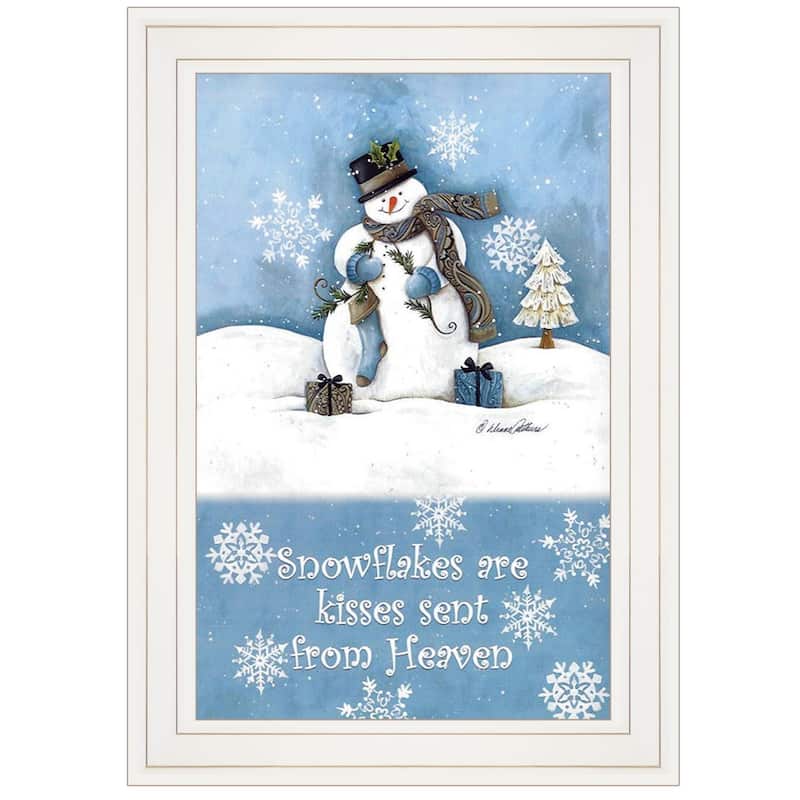 TrendyDecor4U Farmhouse "Trendy Snowman" Framed Wall Art by Diane Kater - Snow