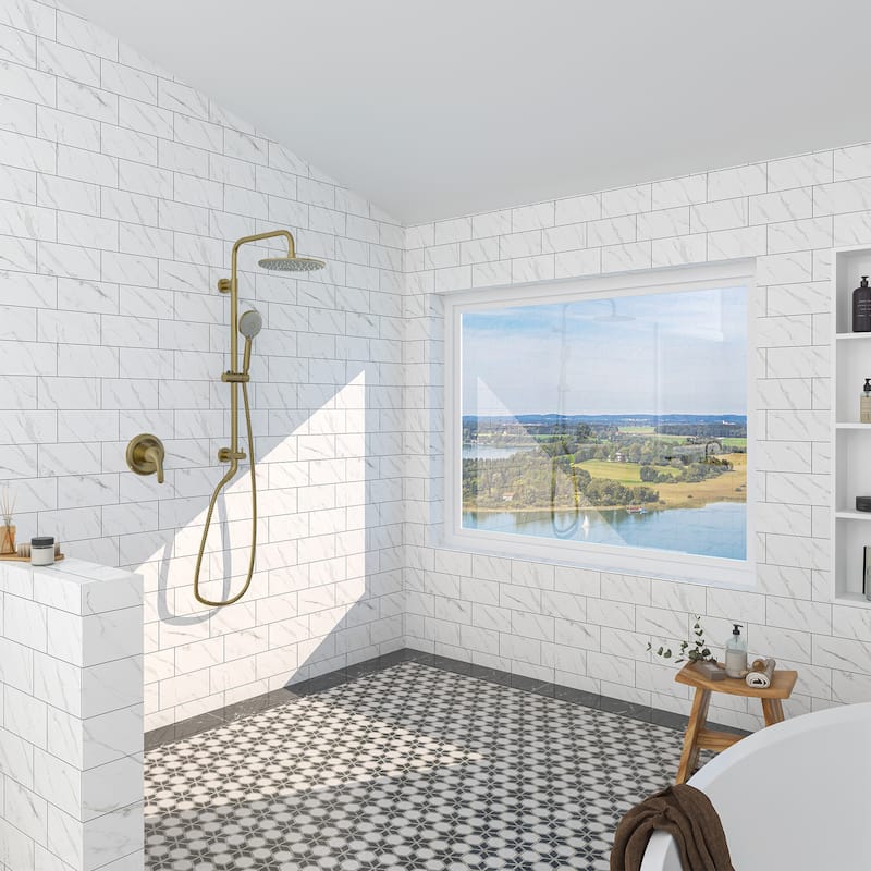 Dual Function Wall Mount Integrated Shower System with Control Valve Shower