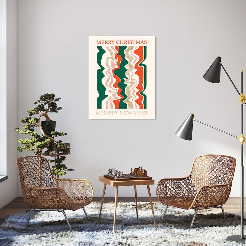 Wynwood Studio Canvas Holiday and Seasonal Glam Green and Red Holidays Green Modern & Contemporary Wall Art Canvas Print - 30 x 36
