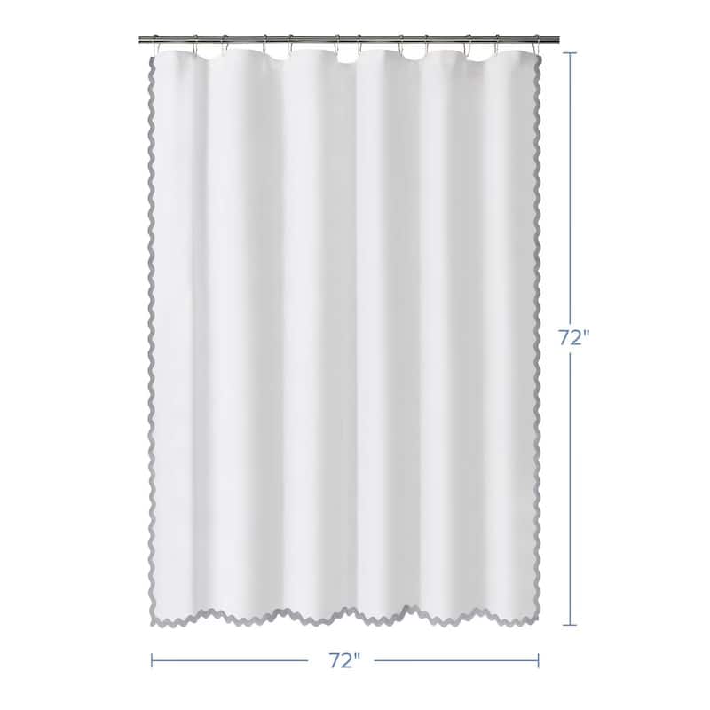 Scalloped Fabric Shower Curtain