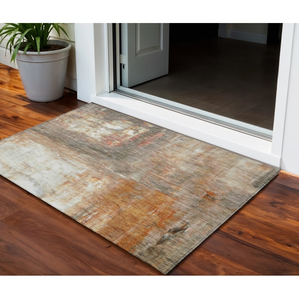 HomeRoots Abstract Transitional Rectangle Outdoor Rug