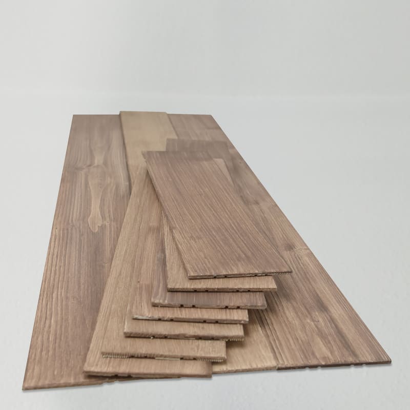 Peel and Stick Solid Wood Wall Paneling, Assorted Length, 5-inch Width, 19 sq ft