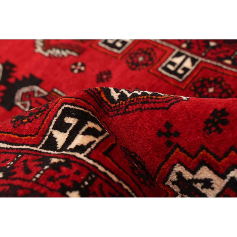 ECARPETGALLERY Hand-knotted Teimani Red Wool Rug - 3'4 x 6'3