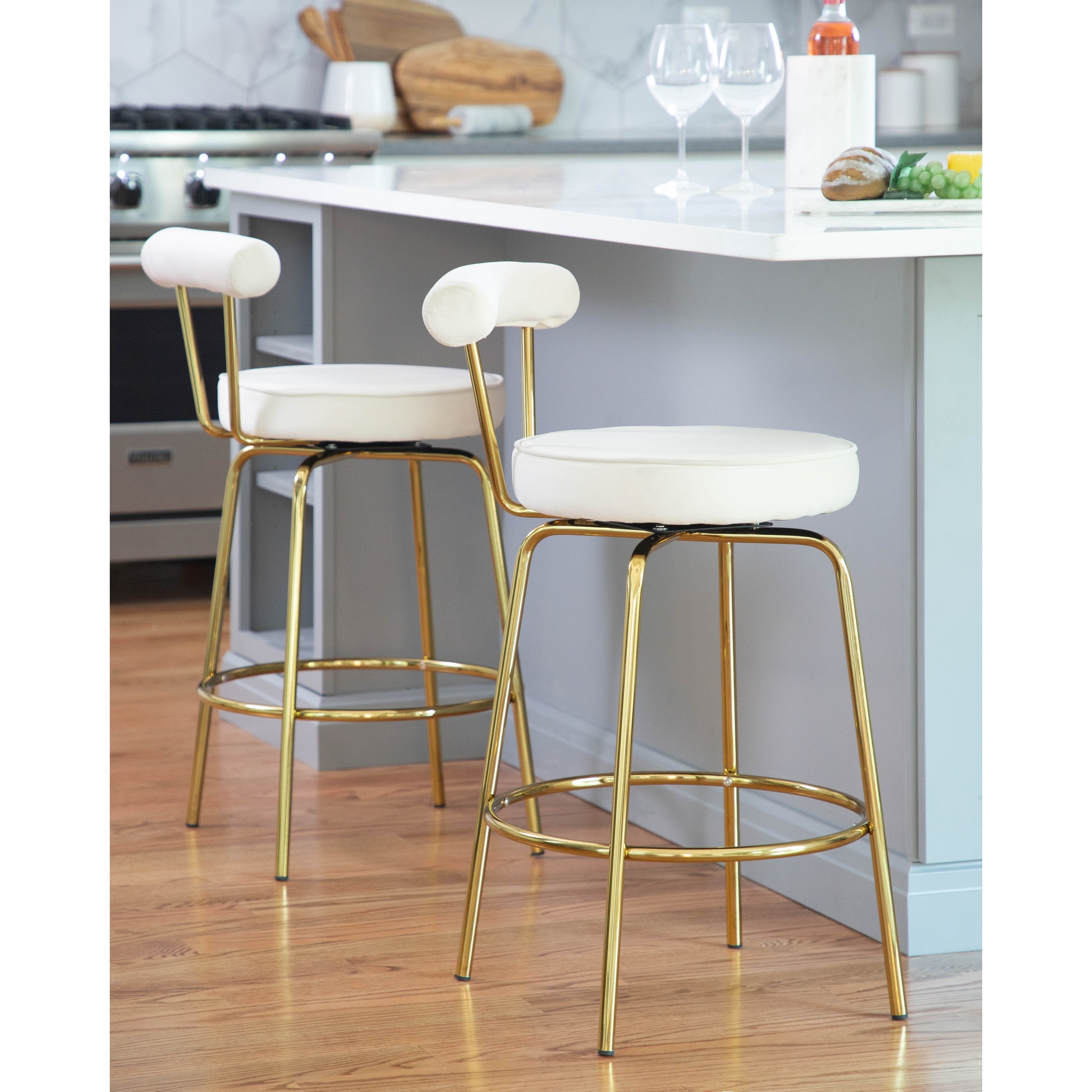 Silver Orchid Caines Glam Counter Stool Set of 2 N A On Sale