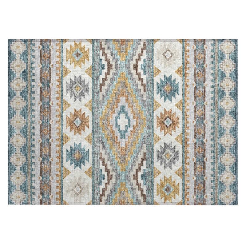 Machine Washable Indoor/ Outdoor Modern Ottawa Chantille Rug