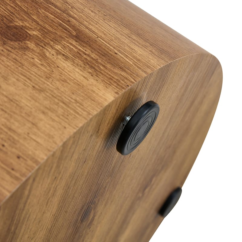 Small Wood Grain Coffee Table, Home Round End Table Side Table, Stylish Home Decor Table for Living Room, Office