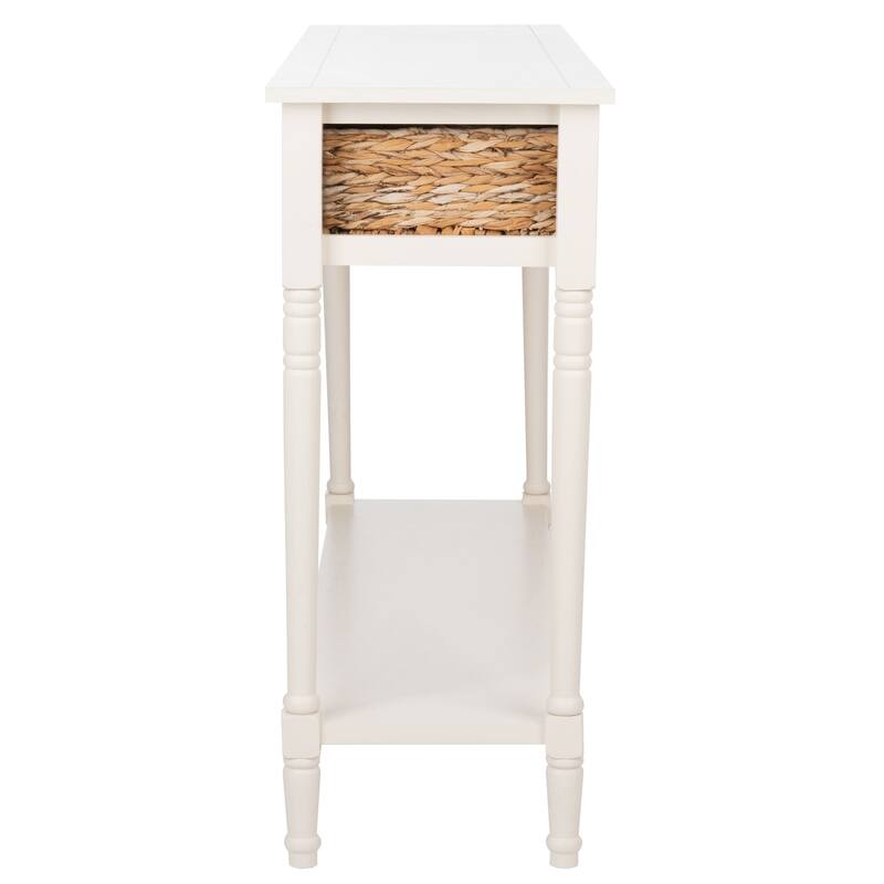 SAFAVIEH Evalena Distressed Black Console Storage Table - 44.5" x 13.4" x 31.5" - 45"W x 13"D x 32"H