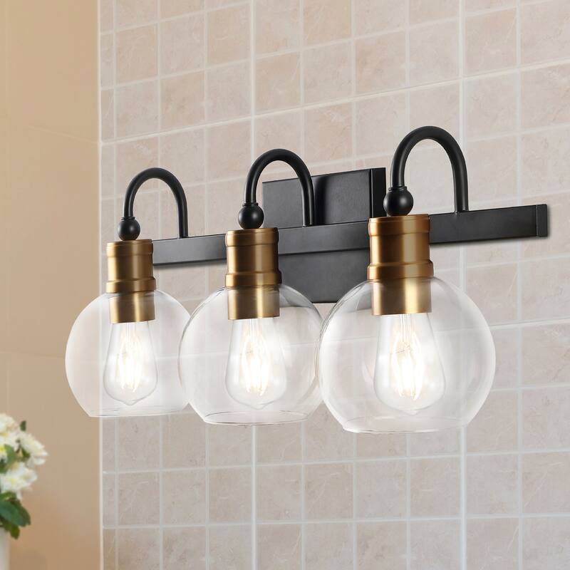 Kurtz Iron/Glass Rustic Vintage LED Vanity Light, by JONATHAN Y