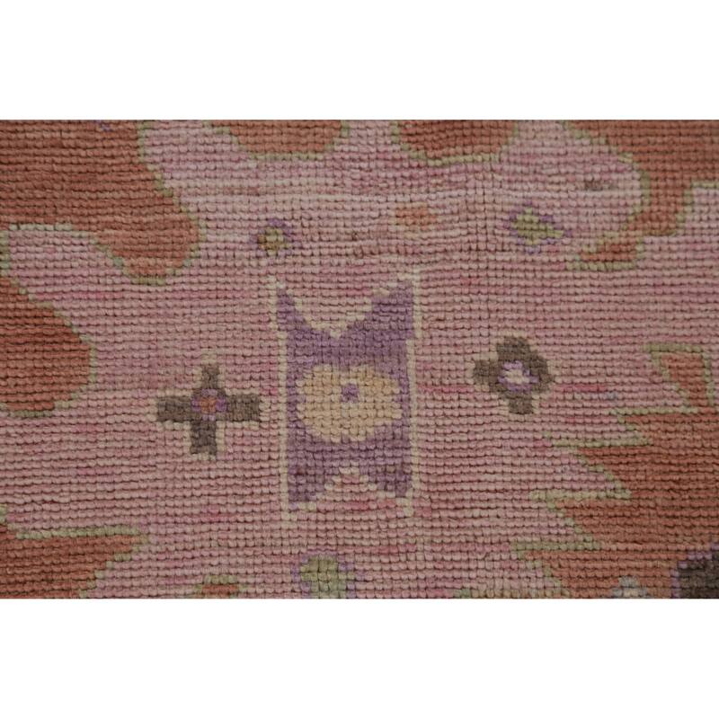 Hand Knotted Oriental 100% Wool Carpet Transitional All-Over Oranges & Rust Oushak Area Rug - 12' 0'' X 8' 11''