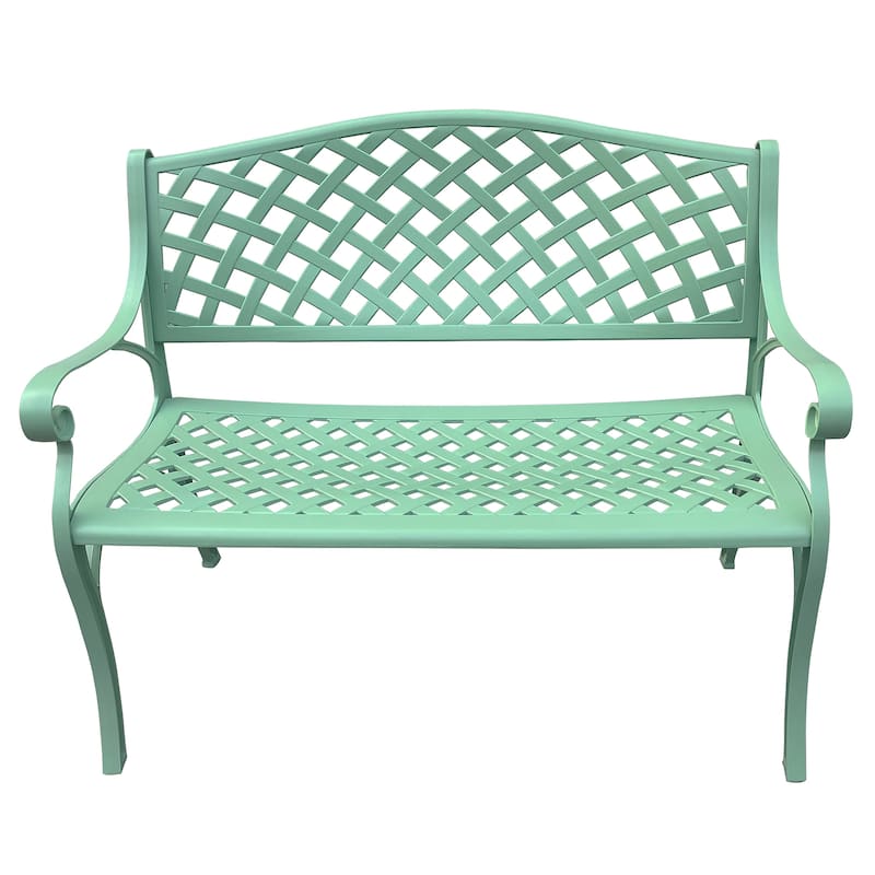 Outdoor Aluminum Modern Black Bronze Grey White Patio Bench Loveseat