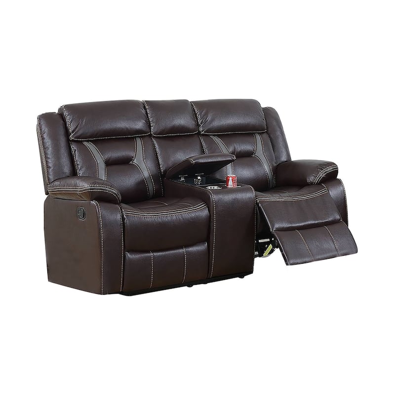 Gel Leatherette Motion Loveseat