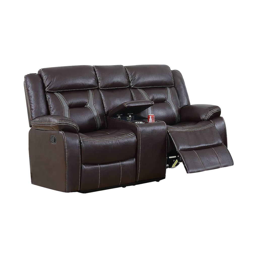 Gel Leatherette Motion Loveseat