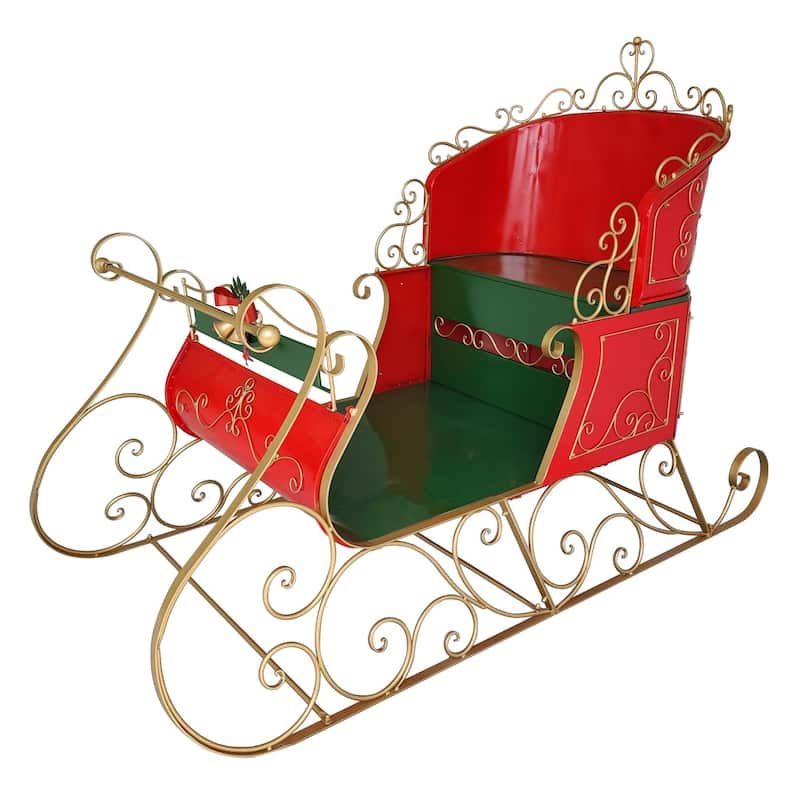 5.5 Foot Tall Elegant Metal Christmas Sleigh - 93"x47.25"x68"