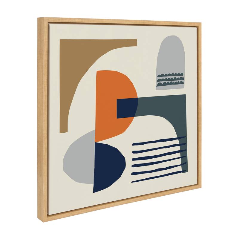 Kate and Laurel Sylvie Abstract Canvas by Rachel Lee of My Dream Wall - 22x22 - Plastic - Natural