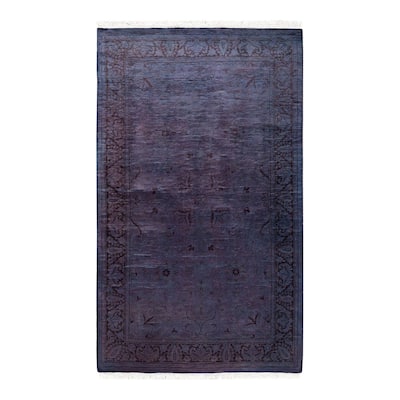 Fine Vibrance, One-of-a-Kind Hand-Knotted Area Rug - Purple, 3' 1" x 5' 2" - 3' 1" x 5' 2"