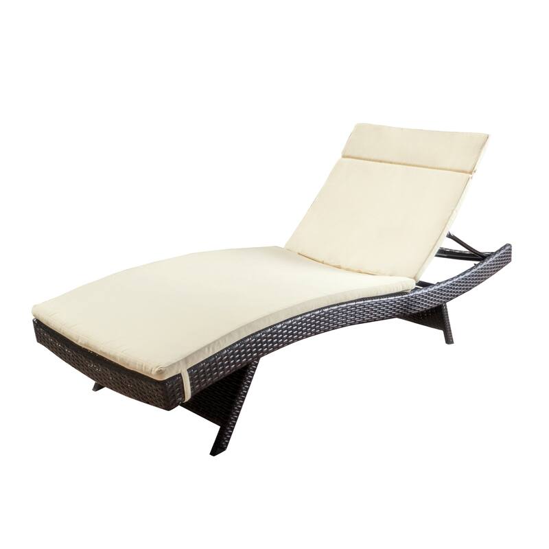 Toscana Outdoor Brown Wicker Adjustable Chaise Lounge with Cushion by Christopher Knight Home