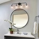 preview thumbnail 8 of 20, Olia Modern Farmhouse Black Bathroom Vanity Light Linear Dimmable Glass Wall Sconces