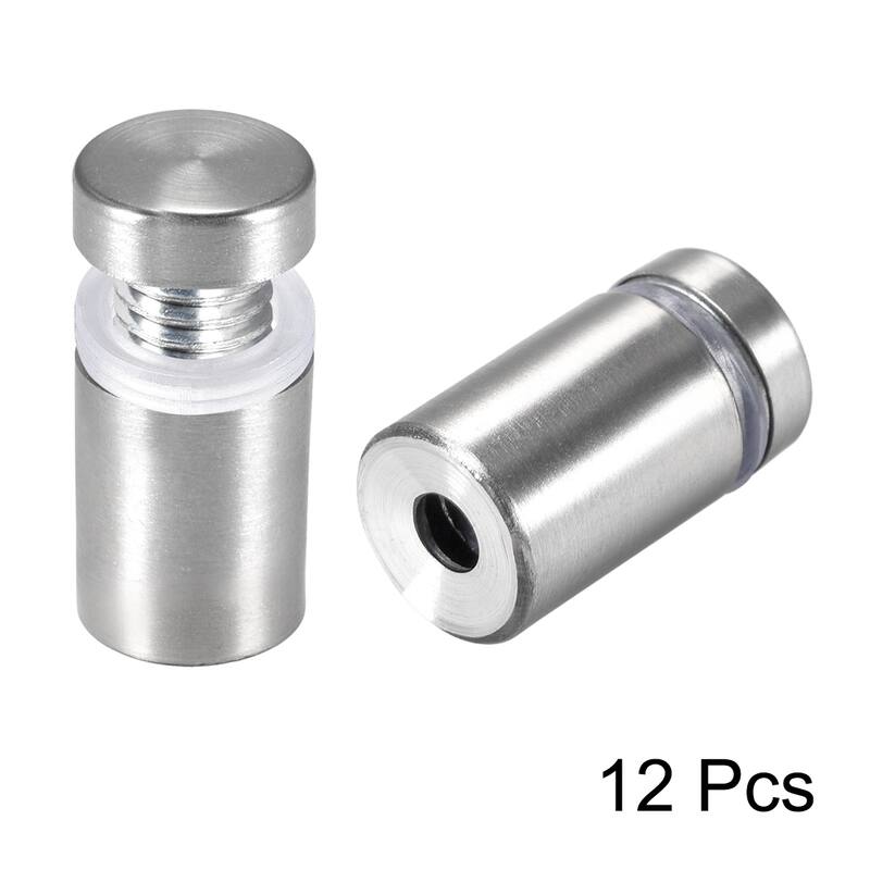Glass Standoff Mount Stainless Steel Wall Standoff 16mm Dia 27mm Length 12 Pcs - 16mm x 27mm