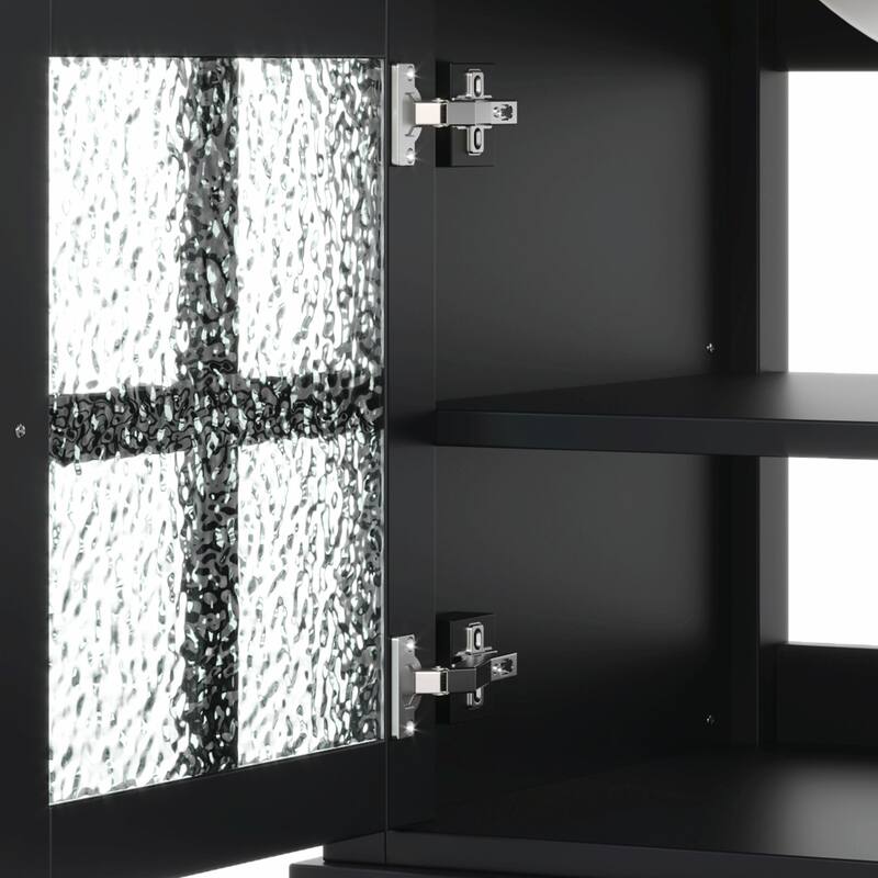 36" Bathroom Vanity with Ceramic Sink, Adjustable Shelf and Open Shelf, Solid Wood Legs, Waterproof Painted Finish