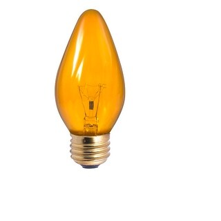 Bulbrite 40F15A 40W Fiesta Chandelier Bulb – Amber, Medium Base, Dimmable