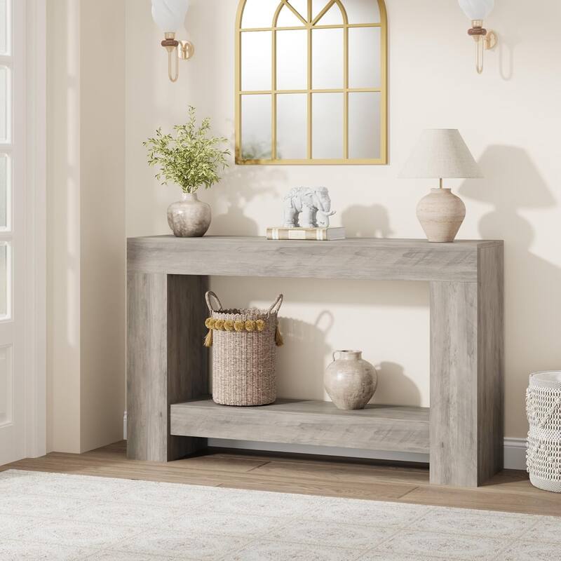62.9" Narrow Console Table with Storage Rectangular